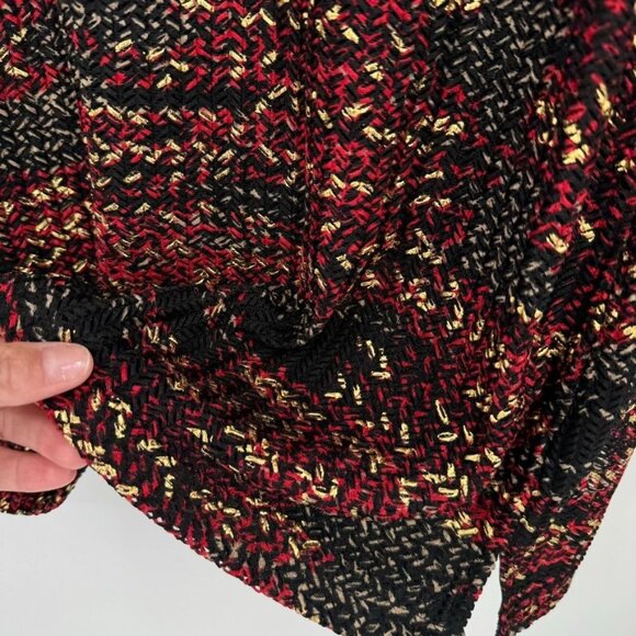 Kasper Womens Sleeveless red gold metallic Knit Top Size Large textured - Picture 6 of 12